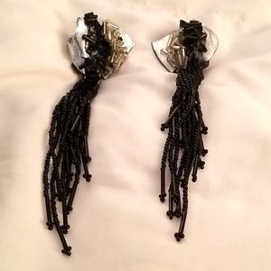 Vintage Earring Black and Silver